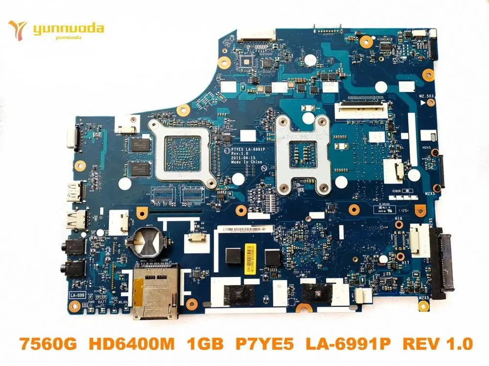 90% OFF  Original for ACER 7560G laptop motherboard 7560G HD6400M 1GB P7YE5 LA-6991P REV 1.0 tested good fre