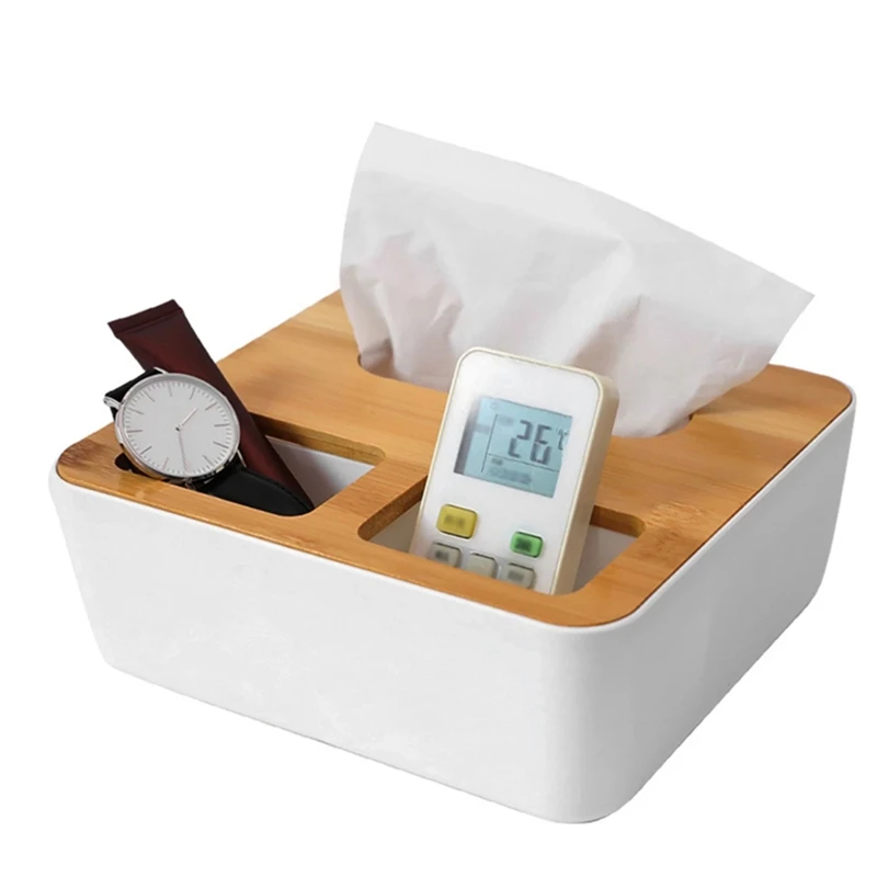 Desktop Tissue Box Holder Paper Towel Dispenser Division Storage Organizer For Bathroom Vanity Countertop | Дом и сад