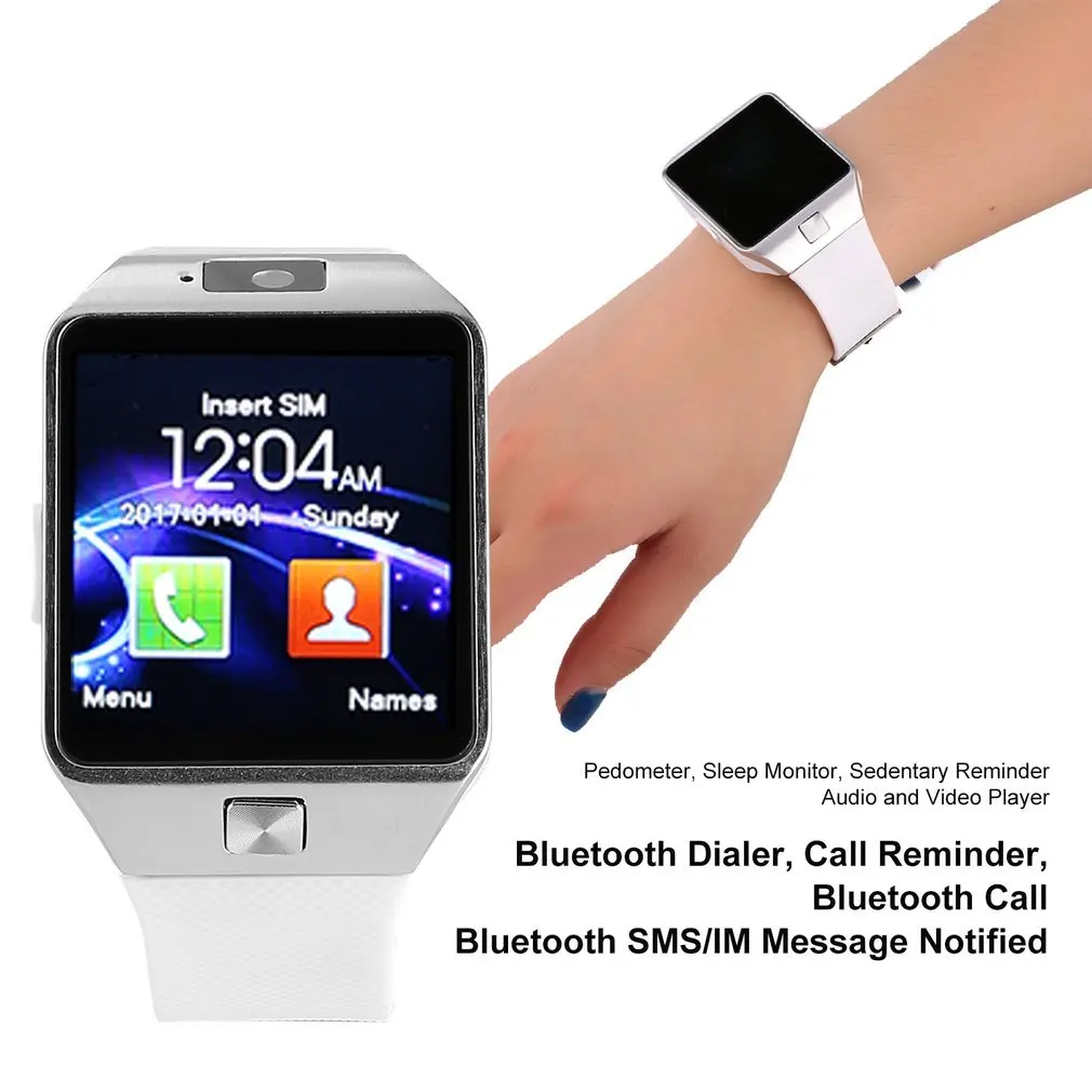 Новинка DZ09 Смарт часы Цифровые мужские Bluetooth SIM TF карта камера для Apple iPhone samsung Android