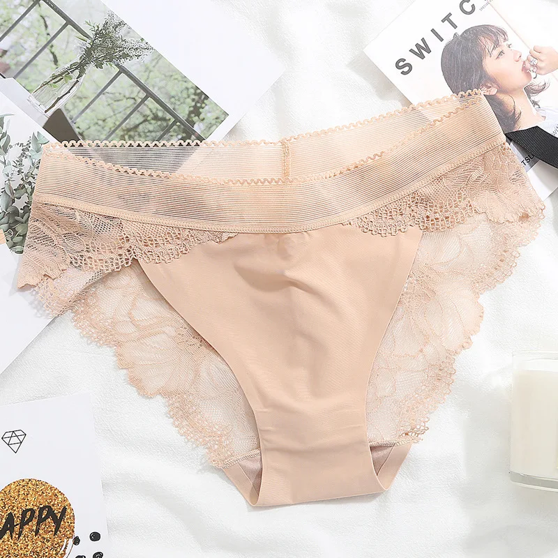 Sexy Underwear For Women Seamless Panties Woman Lace Briefs Slip Ice Silk Underpants Bragas Mujer Culotte Calcinhas