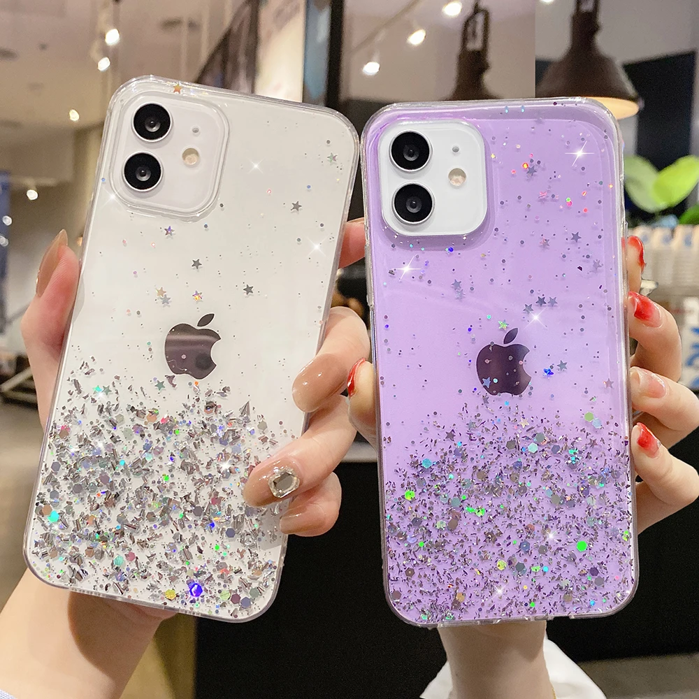 Чехол для телефона с градиентными блестками iPhone 11 13 12 Pro Max Mini 6 S 7 8 Plus XS XR X SE 2020
