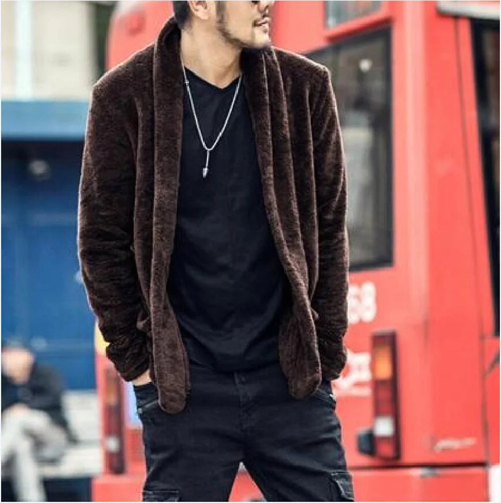 Мужская мода деловой пиджак джентльмена Зимняя шерстяная одежда пальто