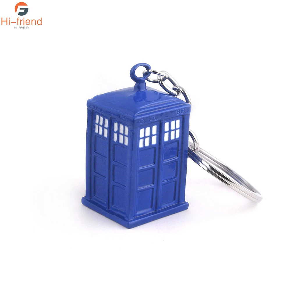 

Hot Sell Doctor Who Keychain for Women and Men Blue Color Dalek Tardis Police Box Key Holder New Arrival Metal Key Holder