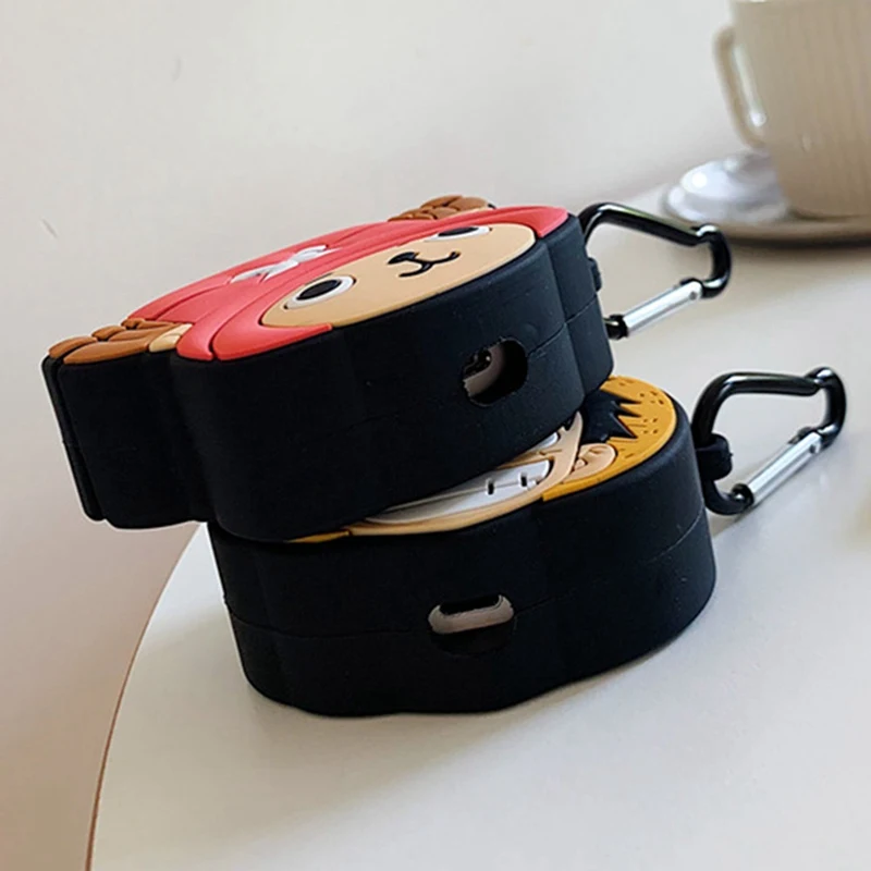 Аниме one piece Bluetooth наушники чехол для Airpods милый защитный чехол для Airpods 2 аксессуары с брелком 3D дизайн