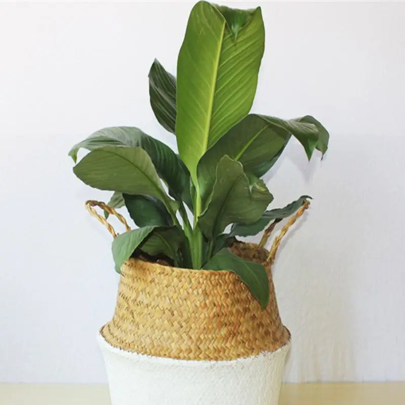 Корзины для хранения ручной работы Складная Прачечная соломенная Лоскутная плетеная ротанга Seagrass живот сад плетеная корзина-горшок для цветов корзины из бамбука
