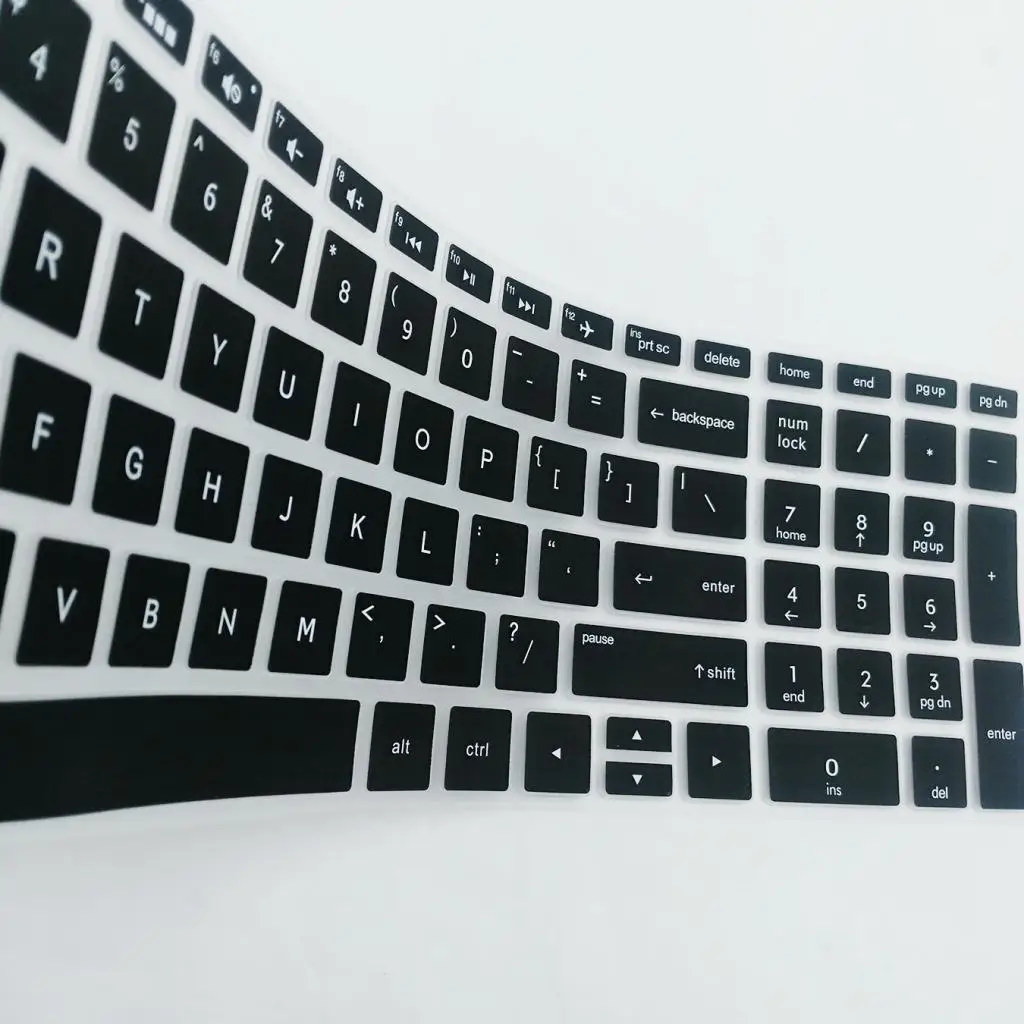 2Pieces High invisible Keyboard Protector Skin Cover For HP 15.6'' BF Laptop Black
