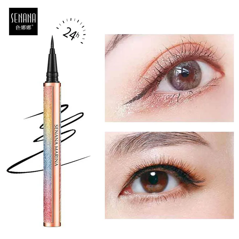 SENANA Black Eyeliner Quick-drying Sweat-resistant Waterproof Eye Liner Pencil Long-lasting Easy to Wear Liquid Eyeliner Makeup SENANA Black Eyeliner Quick-drying Sweat-resistant Waterproof Eye Liner Pencil Long-lasting Easy to Wear Liquid Eyeliner Makeup
