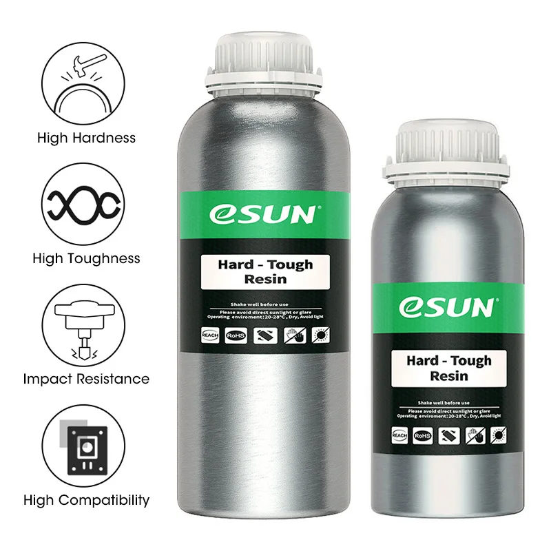 Mejores Ofertas ESUN-impresora 3D de resina LCD UV 405nm, rígida y resistente, resina tipo ABS para fotopolímero, líquido, 3 vestidos, 1KG jlOkNrWya