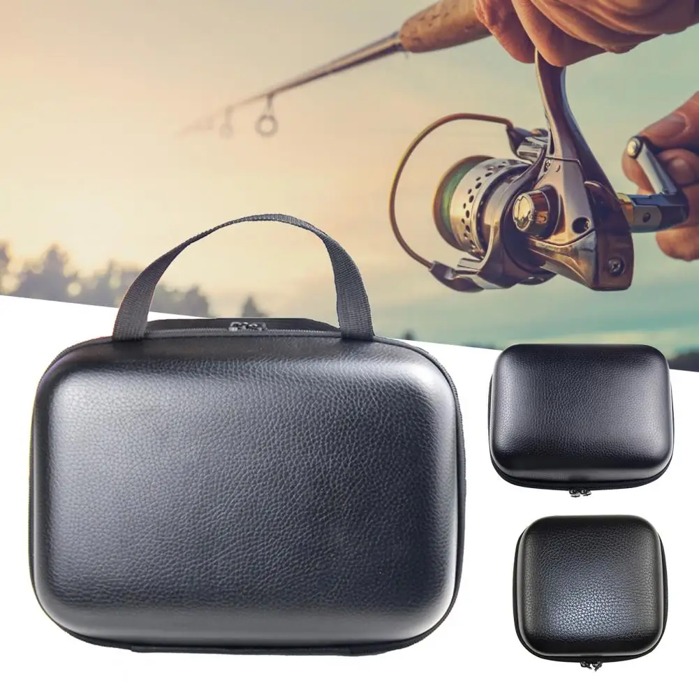 Fishing Reel Bag Spinning Reel Case Cover Leather Fishing Reel Bag  Shockproof Waterproof Fishing Tackle Storage Case for Outdoor