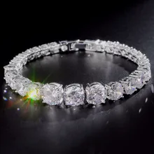 UILZ, Модный Круглый браслет и браслеты с серебряным камнем CZ для женщин, рождественские подарки, ювелирные изделия UB003