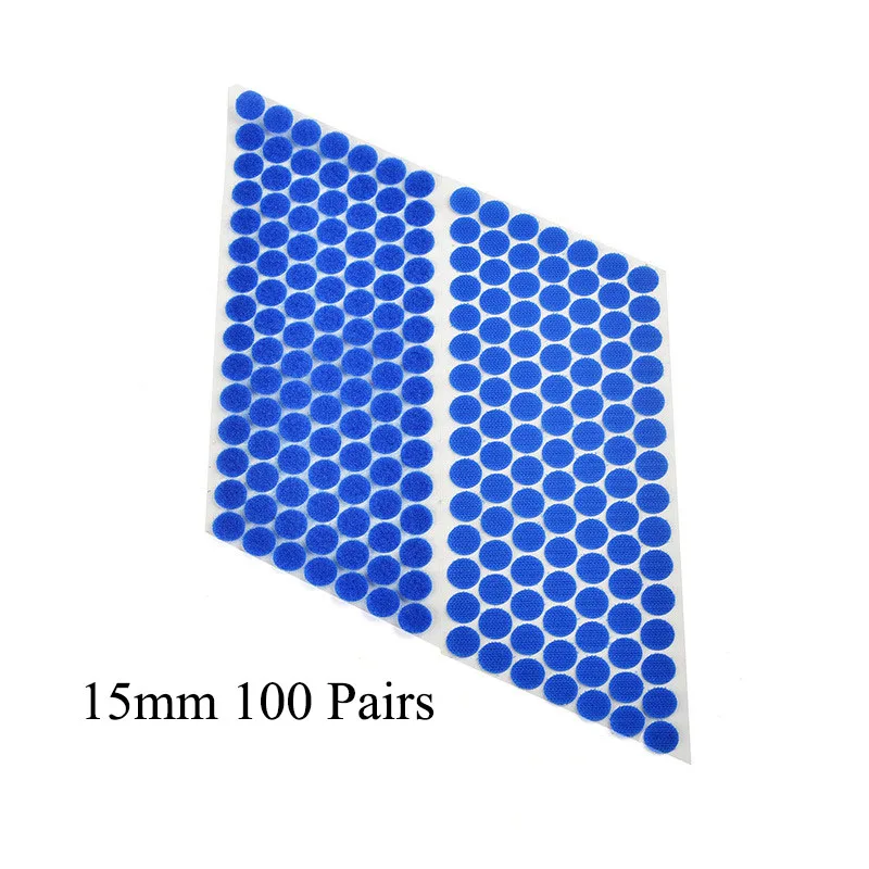 100 пар лента-липучка «Magic Tape» разноцветной ключок и застежка-петля для сумок одежды лента fita adesiva klittenband Рубан adhesif 10/15/20 мм - Цвет: 15mm 100pairs Blue