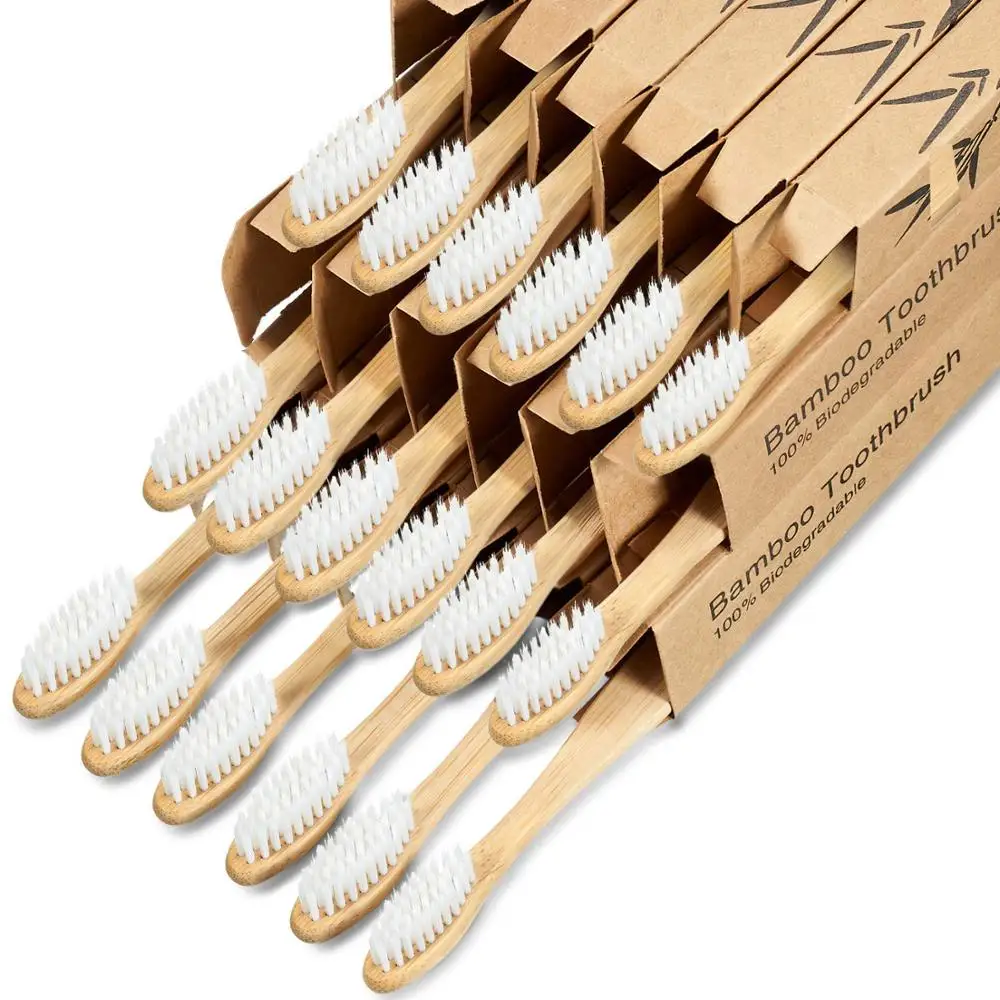 Cut Rate Biodegradable-Brush Bamboo-Handle Charcoal Eco-Friendly Wooden Bristle Soft Medium 100%Natural wxQKM5zEAxZ