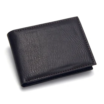 

Casual Men's Wallets Leather Solid Luxury Wallet Men Pu Leather Slim Bifold Short Purses Credit Card Holder Business Male Purse