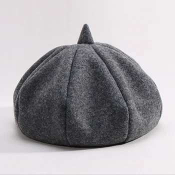 

2020 Fashion Solid Baby Girls Boinas Boina Feminina Hipster Joker Wool Felt Beret Multicolor Painter Hat For Children