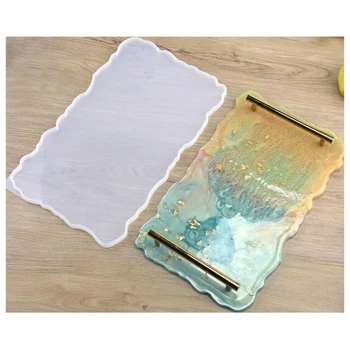 

Crystal Epoxy Resin DIY Mold Rectangular Tray Decorations Casting Silicone Mould DXAA