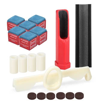 

Lixada 20-IN-1 Billiard Repair Kit Cue Stick Tool Billiard Chalk Pool Stick Ferrules Tip Clamp Cue Trimmer Included Repair Tool