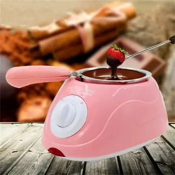 

Re-usable Durable Stainless steel&Plastic Hot Chocolate Melting Pink Pot Electric Fondue Melter Machine Set DIY Tool EU plug