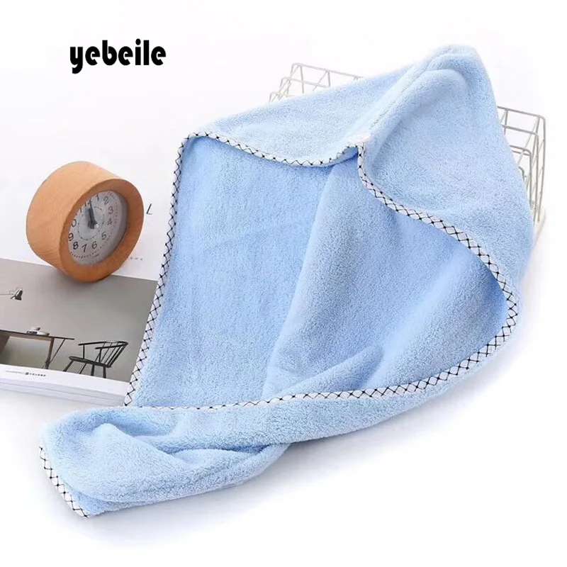 blue Полотенце из кораллового флиса для сухих волос, мягкое впитывающее полотенце из микрофибры для ванной, быстро высыхающее полотенце для волос 25*65 см sneldrogende haar handdoeK - Цвет: blue