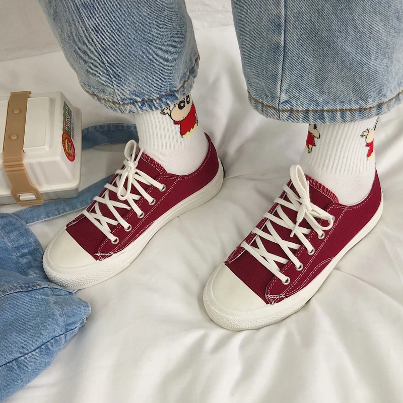 

New Women Thick Bottom Soft Shoes Spring Candy Color Stylish Sneakers Lady Chic Shoes Trend Black Canvas Shoes Lace Up W31-71