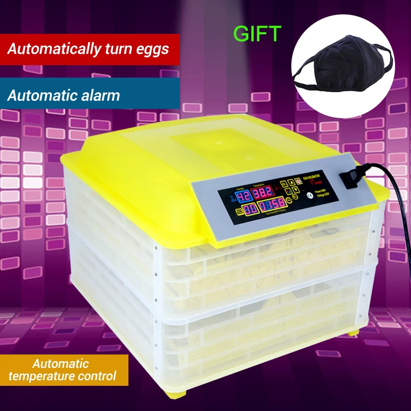 Автоматический инкубатор для яиц, контрольная установка для 96 яиц, цифровой контроль температуры яиц, инкубаторная машина для фермы, инкубатория, инкубатор для куриных яиц