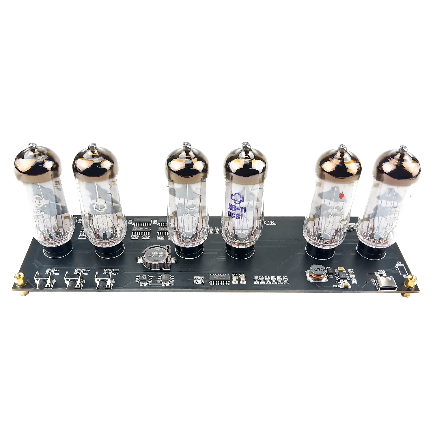 GHXAMP IV11 Electronic Valve VFD Clock High-end Retro Fluorescent Tube Clock 255 Colors Acrylic Material USB-C DC 5V 1PC 6