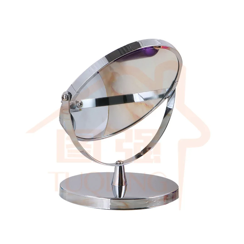 [A Generation of Fat] Metal Desktop Double-Sided Makeup Mirror European Style Hotel Bathroom 3 Times Amplifier Beauty Cosmetic M