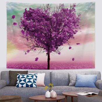 

Take A Real Shot Of Lavender Tapestry To Watch The Natural Scenery Decorate The Entrance Wall Of The Farmhouse Flannel Bedroom