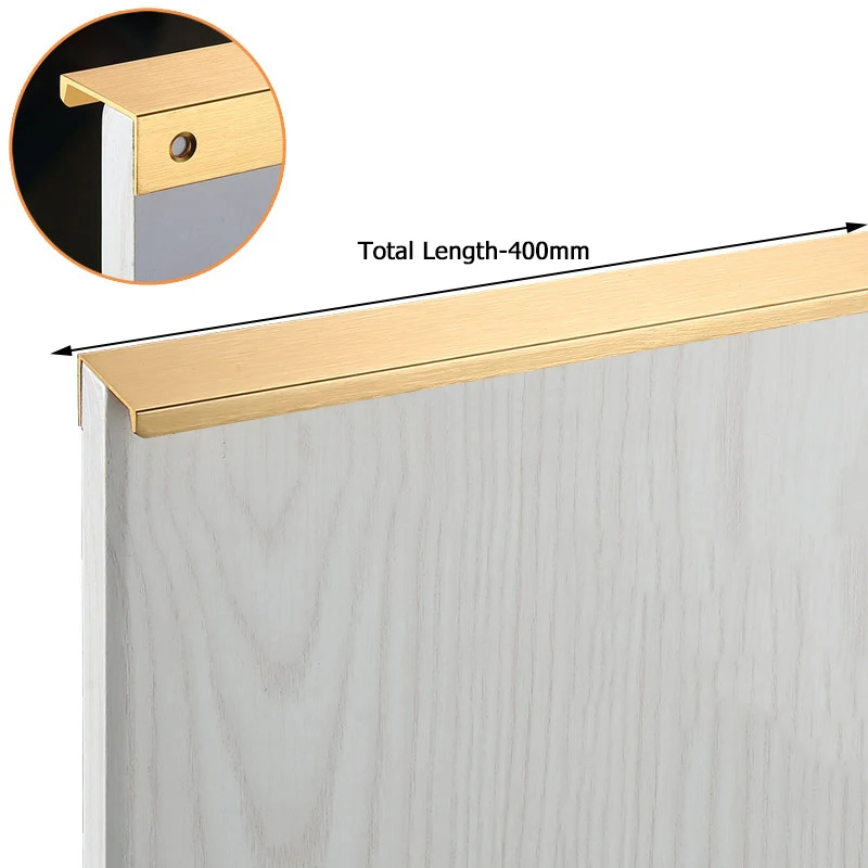 Sleek Black & Silver Hidden Cabinet Handles - Zinc Alloy Drawer Pulls & Knobs