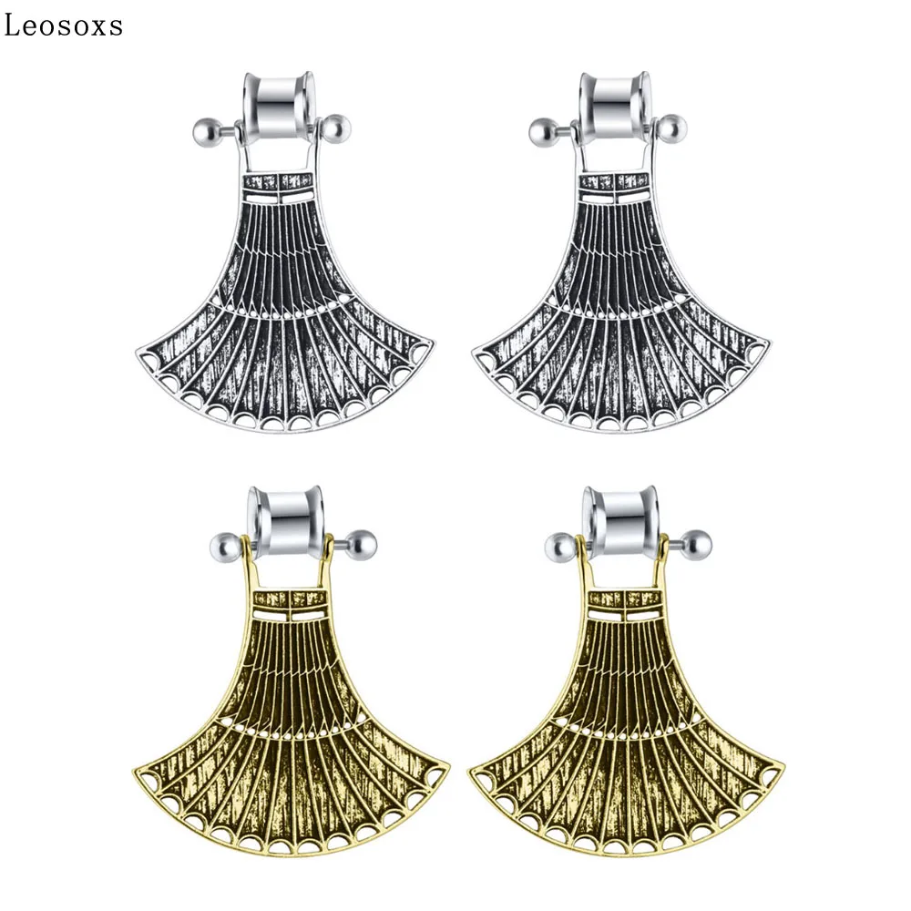 

Leosoxs 2 Pcs Explosive Stainless Steel Ear Expander Fan-shaped Ear Expander for Piercing Auricle Jewelry