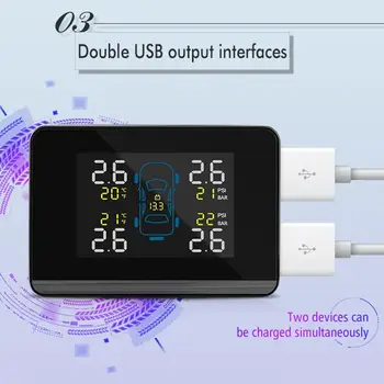 

Catuo New Car TPMS Tire Pressure Monitoring System With 4 Internal Sensor Charge LCD Tire Pressure Display Support Bar/PSI Hot