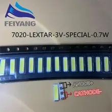 100 шт. для Lextar SMD СВЕТОДИОДНЫЙ 7020 3 в 0,7 Вт 240ма холодный белый 10000-13000 к для ТВ ПОДСВЕТКА приложения высокое качество