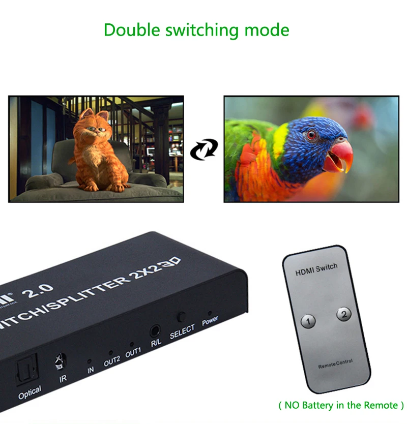 2x2 HDMI сплиттер Переключатель HDMI 2,0 4K 60Hz HDMI 1,4 сплиттер коммутатор 1X2 HDMI аудио видео конвертер адаптер 3D 1080p 4K x 2K 1X4