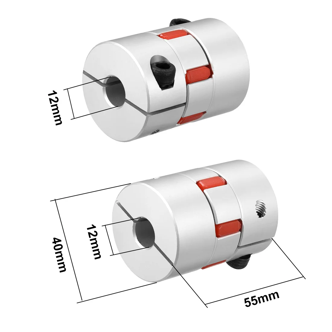 Uxcell муфта вала 4-20 мм до 4-20 мм отверстие L30xD20/L34xD25/L35xD25/L55xD40/L79.5xD55 гибкий для сервопривода ступенчатый мотор