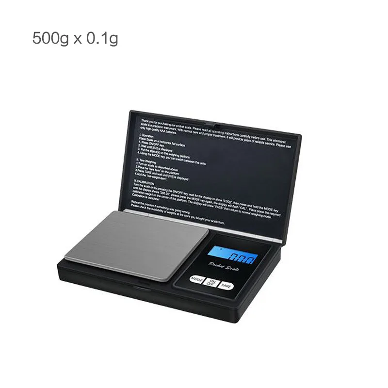 Цифровые весы электронные Вес карманные весы 100g 500g 0,01/0,1 г весы медицины в граммах для бриллиантовых ювелирные украшений Вес лабораторные весы - Цвет: 500gx0.1g