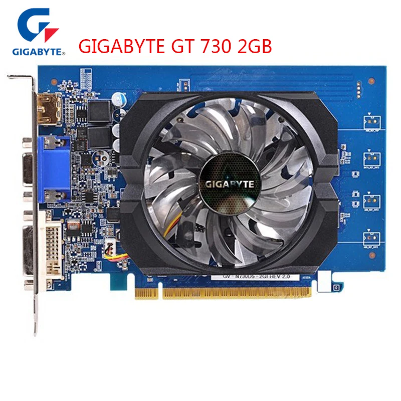GIGABYTE graphics diagra видеокарты GT730 2 ГБ DDR5 64 бит GDDR5 игровая видеокарта для NVIDIA Geforce GT 730 HDMI DVI б/у VGA карты
