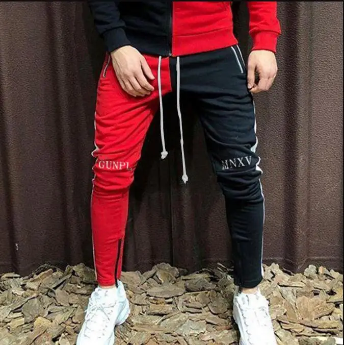 

Spring 2019 New Patchwork Sports Pants Men's Cotton Fitness Pants Men's Outdoor Leisure Pants Runners'Clothing Men's Joggers