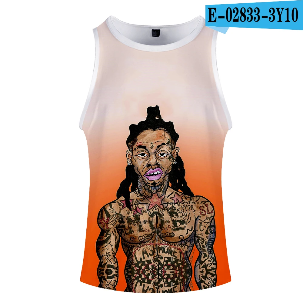 Lil Wayne американский рэпер крутой хип поп 3D Танк Топы аксессуары Новая мода лето крутая Мужская Harajuku уличная майка Топы - Цвет: 3Y10