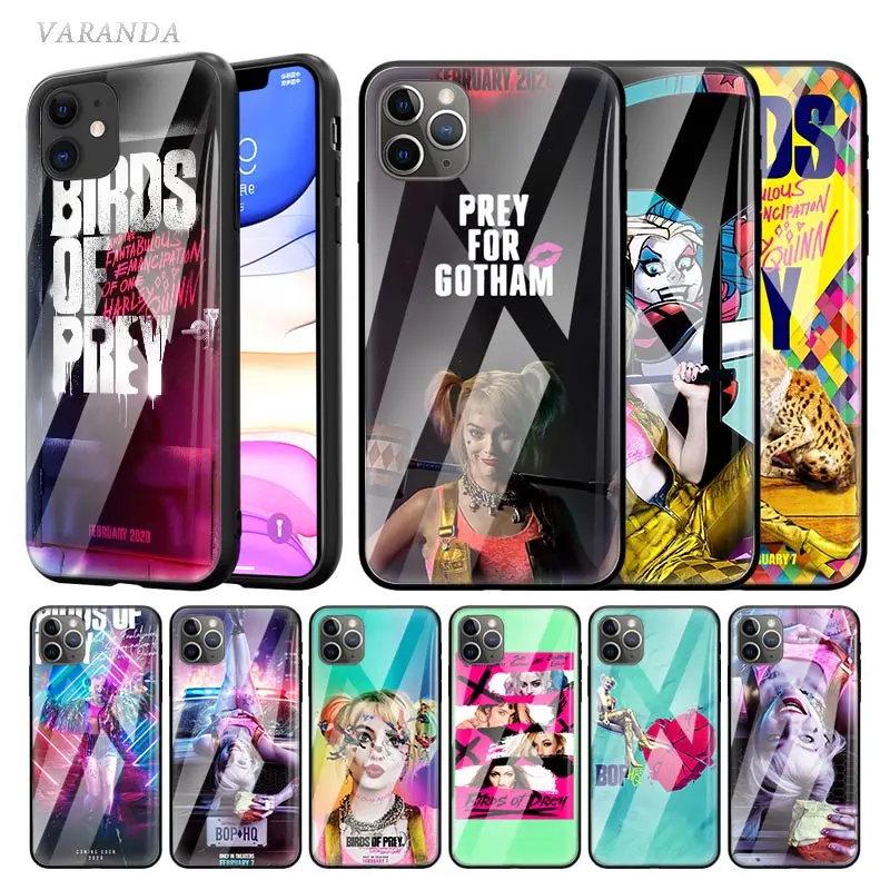 Birds of Prey Harley Quinn 2020 Glass Case For Apple iphone 11 Pro X XS Max XR 8 7 6 6S Plus Tempered Casing Phone Coque Cover