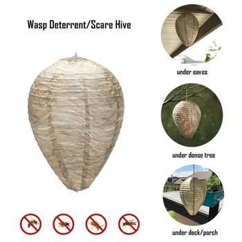 

Flying Hanging Wasp Bee Trap Fly Insect Simulated Wasp Nest Effective Safe Non-Toxic Hanging Wasp Deterrent for Wasps Hornets