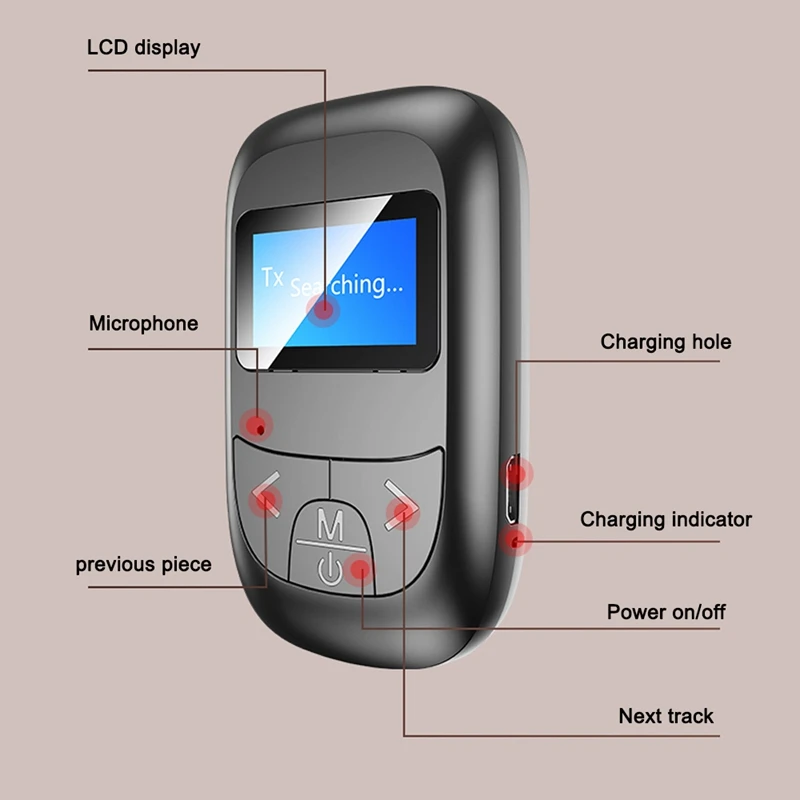 LCD Wireless Audio Adpater 5 0 Bluetooth Receiver Transmitter 3 5mm AUX Jack For TV Car Protector Headphones Bluetooth Receptor