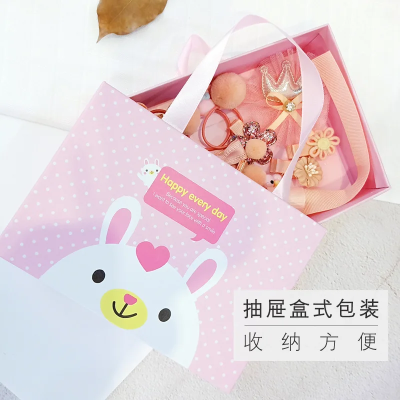 Южная Корея, Детские аксессуары для волос, Подарочная коробка, набор, милая принцесса, заколки, повязка для волос, для детей, не повреждает волосы, повязка на голову для девочек