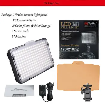 

Tolifo PT-176S LED Video Lighting Panel Digital SLR Camera Camcorder For Studio