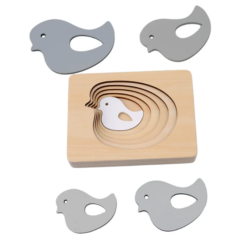 Brinquedos de Madeira para Crianças Brinquedos do Bebê Crianças Caixa Animal Quebra-cabeça Multicamadas Quebra-cabeças Criança Cedo Auxílios Educativos 3d 3 Brinquedos e hobbies