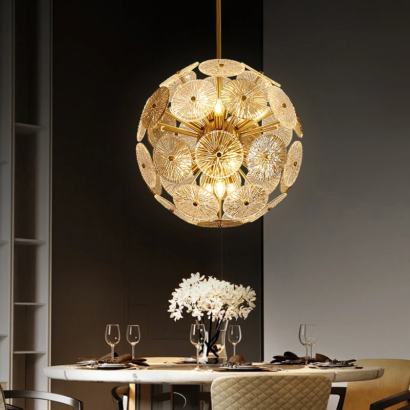 Gold Glass Flower Chandelier 1