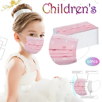 

10/50PC Children's mask Disposable Face Mask Cartoon Print Windproof Foggy Haze Pollution 3Ply Ear Loop Mouth Cover Mascarar