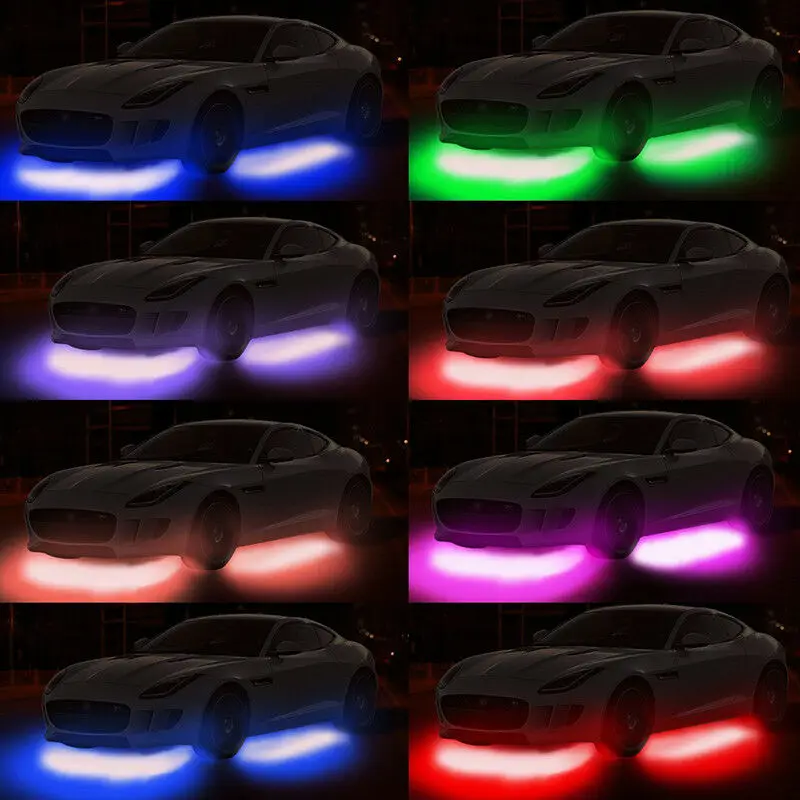 Автомобильная RGB Светодиодная лента днище под свечением неоновый светильник комплект приложение управление музыкой DC 12V