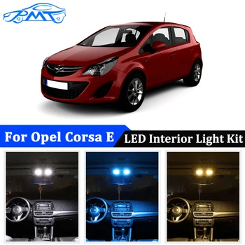 

BMT 10Pcs Fit For Vauxhall Opel Corsa E X15 Auto Interior Map Dome Trunk Light License Plate Lamp Kit Canbus Car Lights