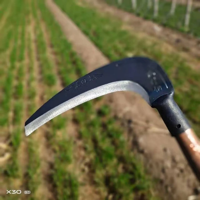 Lengthened grassland scythe double cutting sickle harvesting knife grass  cutting knife outdoor farming tools