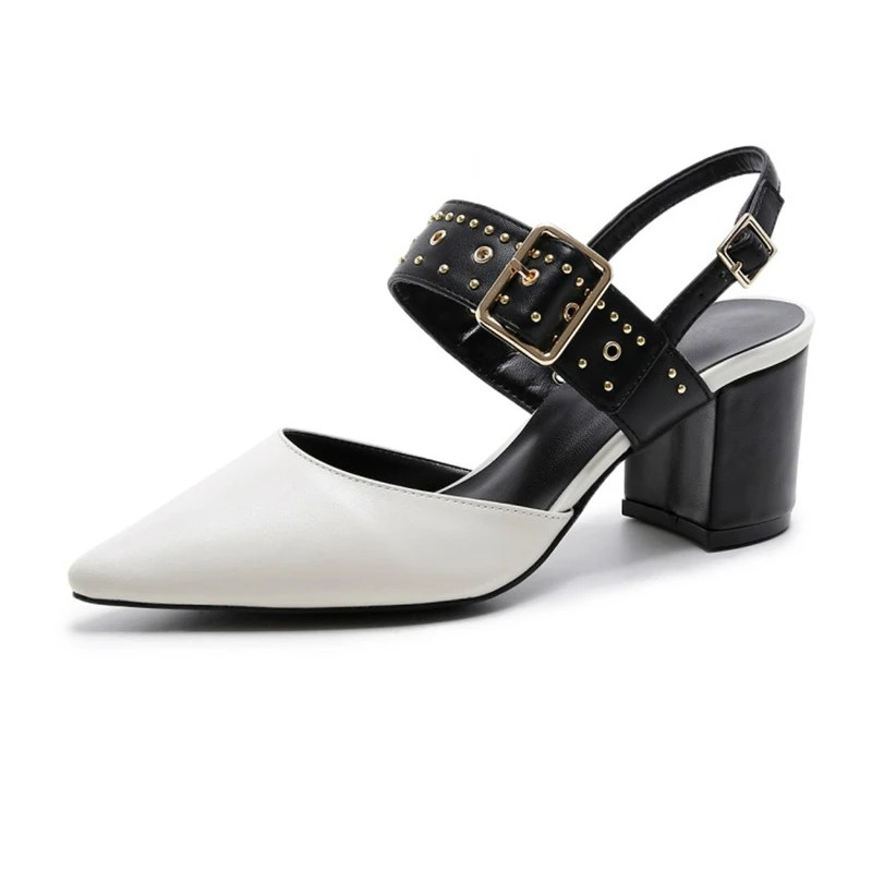 

COOLULU Genuine Leather Pointed Toe Short Boots fashion Buckle Strap Pointy Toe Buckle Straps Martin Boots Cool Shoes Woman