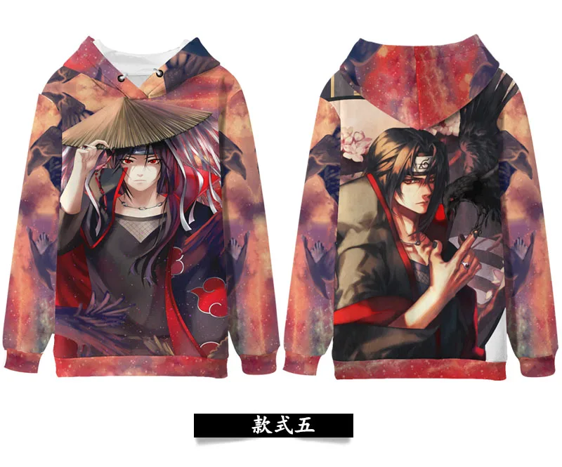 Anime Hoodie NARUTO Uzumaki Uchiha Sasuke Hatake Winter Hooded Sweatshirt Full Color Pullover Couple Women Men Sportswear Coat - Color: Winter 5
